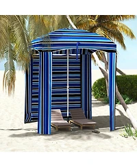 Cabana Coverage Beach Umbrella Canopy, Removable Walls, Portable, Compact