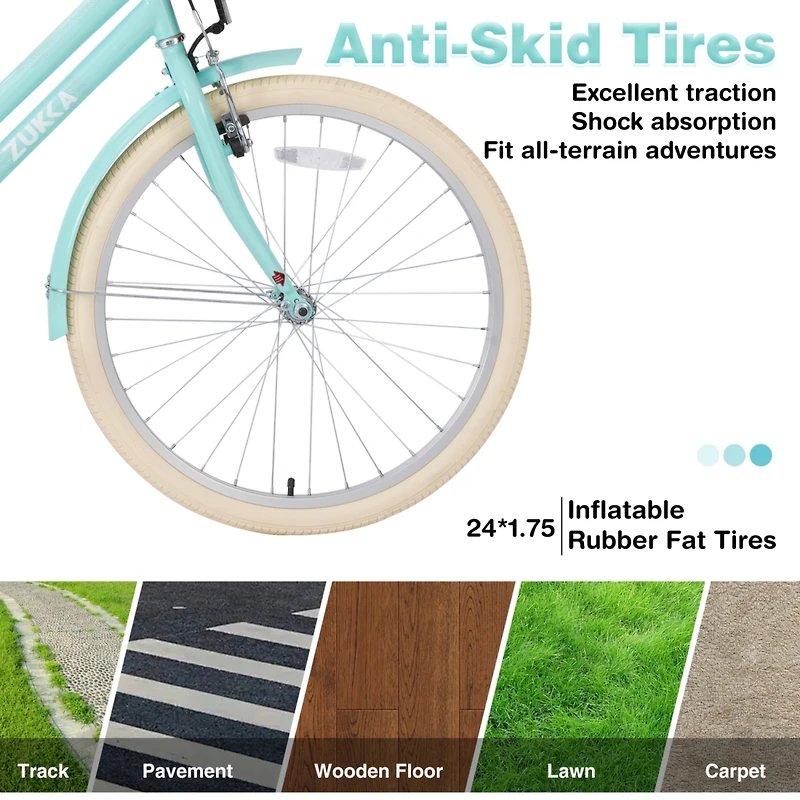 Streamdale 24" Steel Frame Girls Bike for 10+ Years