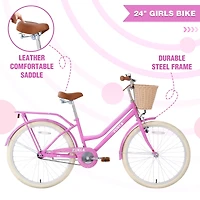 Streamdale 24" Girls Bike Steel Frame, Multiple Colors, 10+ Years
