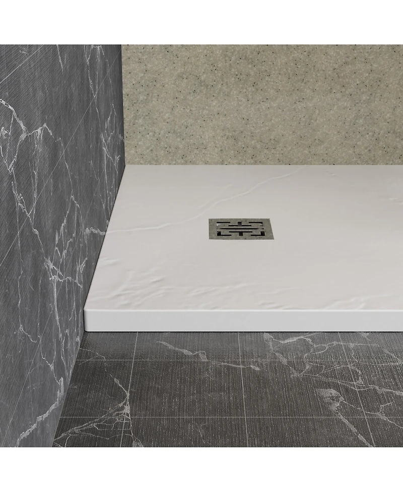 32"x48" White Abs & Acrylic Shower Base Combo