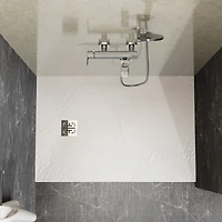 32"x48" White Abs & Acrylic Shower Base Combo