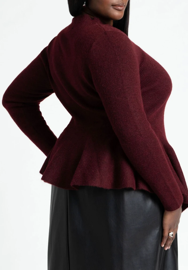 Eloquii Plus Size Peplum Sweater