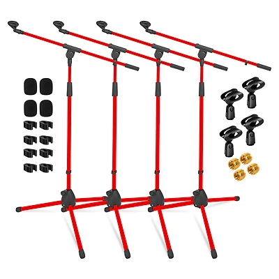 5 Core Tripod Mic Stand 4pcs Heavy Duty Height Adjustable Floor Microphone Boom Arm Pedestal Para Microfono for Singing On Stage Studio