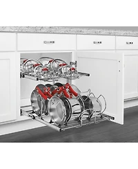 Rev-a-Shelf Pull Out Cabinet Pot and Pan Organzier, 21" Width, 5CW2-2122-cr