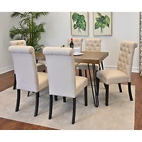 Streamdale Furniture 7-Piece Dining Set, Hairpin Dining Table with 6 Chairs, 4 Color Options