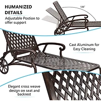 Streamdale Rust-Resistant Aluminum Cast Lounge Chair with Adjustable Backrest