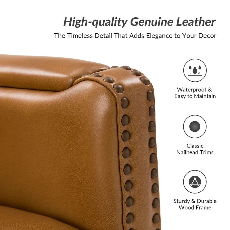 Hulala Home Pascual Contemporary 29'' Wide Genuine Leather Swivel Chair
