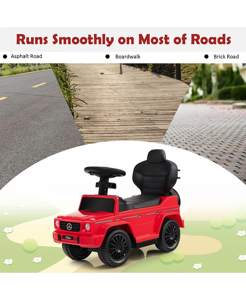 3-In-1 Kids Ride on Mercedes Benz G350 Push Car with Canopy