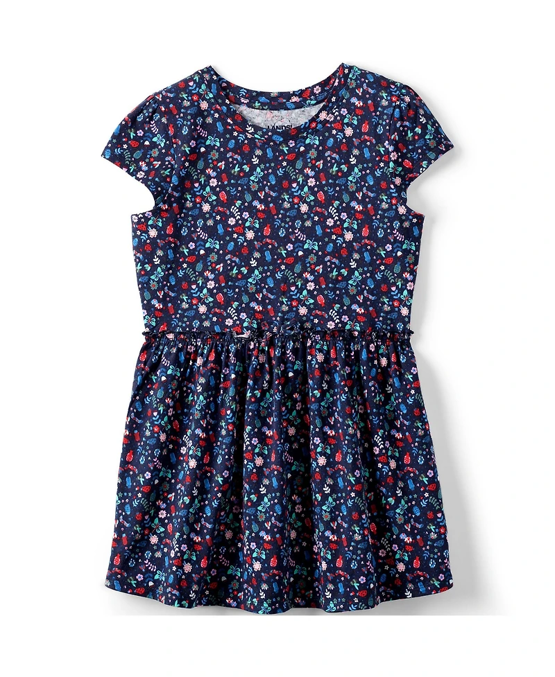 Lands' End Girls Short Sleeve Gathered Waist Tunic Top
