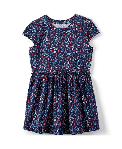 Lands' End Girls Short Sleeve Gathered Waist Tunic Top