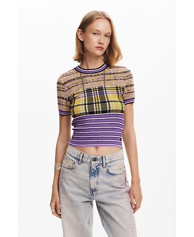 Desigual Women's Checkered knit T-shirt