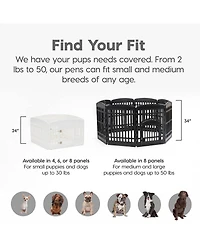 Iris Dog Playpen - Pet Exercise Pen with Door - 4 to 8 Panel Sizes, White