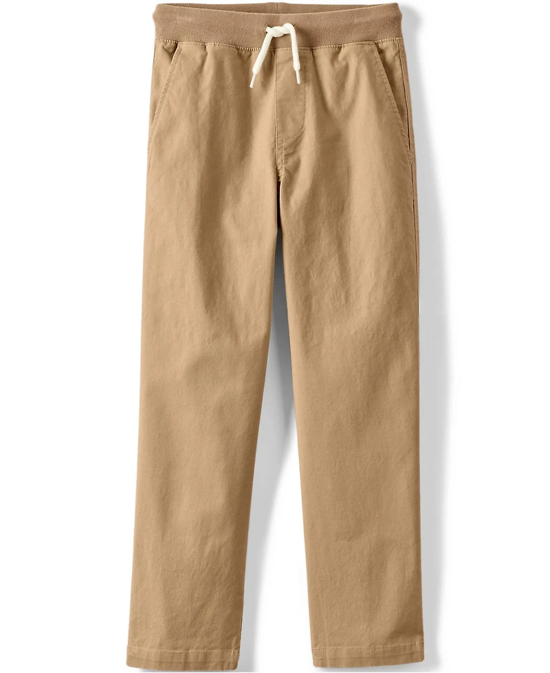 Lands' End Boys Husky Stretch Soft Rib Waist Iron Knee Pull On Pants