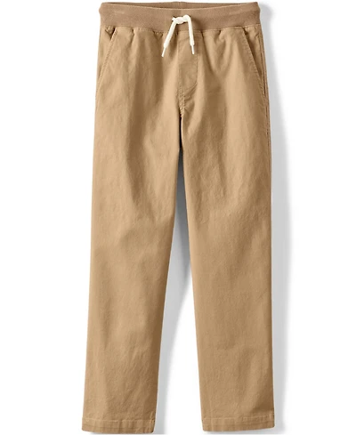 Lands' End Boys Husky Stretch Soft Rib Waist Iron Knee Pull On Pants