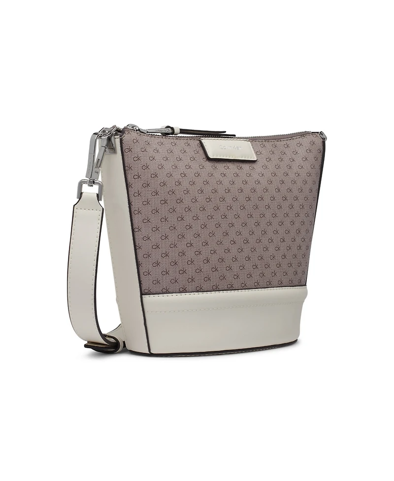 Calvin Klein Ash Signature Adjustable Top Zipper Crossbody