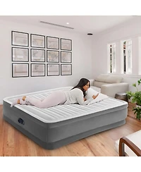 Intex 18" Inflatable Elevated Premium Comfort Airbed with Built-In Pump, King