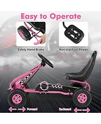 Skonyon 4 Wheel Pedal Powered Ride On Car with Adjustable Seat