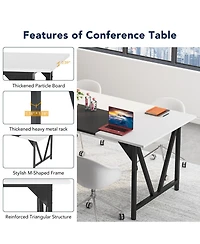 Tribesigns 80'' Executive Desk, L-Shaped Office Table with 55'' Cabinet, Large Computer Desk with Storage Drawers and Shelve