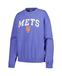 Soft As A Grape Women's Royal New York Mets Pigment Dye Pullover Sweatshirt