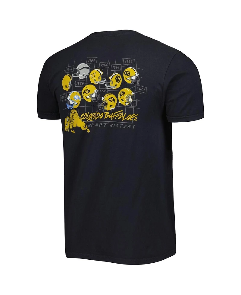 Image One Men's Black Colorado Buffaloes Vault Helmet History Comfort T-Shirt