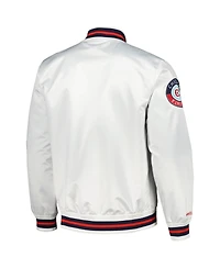 Mitchell & Ness Men's White Chicago Fire City Full-Snap Satin Jacket