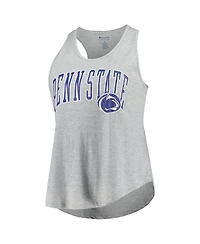 Profile Women's Heather Gray Penn State Nittany Lions Arch Logo Racerback Scoop Neck Tank Top