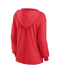 Fanatics Women's Red Chicago Fire Iconic Slub Lightweight V-Neck Pullover Hoodie