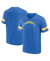Fanatics Men's Powder Blue Los Angeles Chargers Jersey Tackle V-Neck T-Shirt