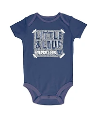 Champion Baby Boys and Girls Navy/Gray/White Villanova Wildcats 3-Pack Bodysuit Set