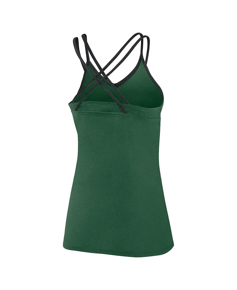 Fanatics Women's Green New York Jets Go for It Strappy Crossback Tank Top