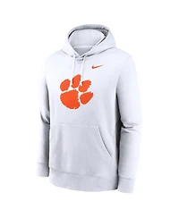 Nike Men's White Clemson Tigers Primetime Evergreen Club Fleece Pullover Hoodie