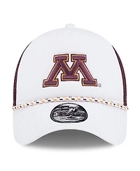 New Era Men's White/Maroon Minnesota Golden Gophers Court Sport Foam A-Frame 9FORTY Adjustable Trucker Hat