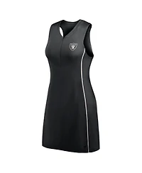 Fanatics Women's Black Las Vegas Raiders Studio Boost Athletic Half-Zip Dress