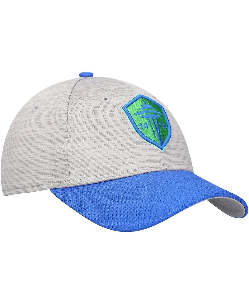 New Era Big Boys and Girls Gray/Blue Seattle Sounders Fc Active 9FORTY Adjustable Hat