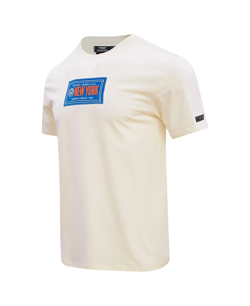 Pro Standard Men's Cream New York Mets Club Member Badge T-Shirt