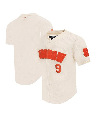 Pro Standard Men's Joe Burrow Cream Cincinnati Bengals Name Number Triple Tonal Button-Up Baseball Jersey