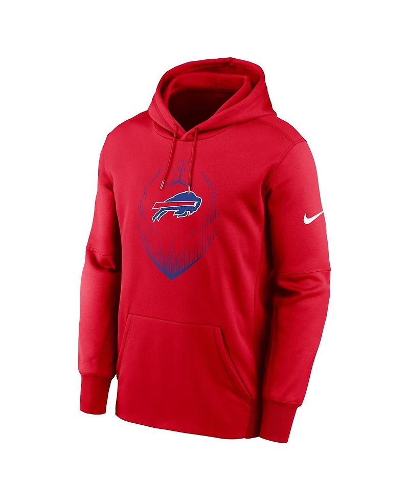 Nike Men's Red Buffalo Bills Icon Performance Pullover Hoodie