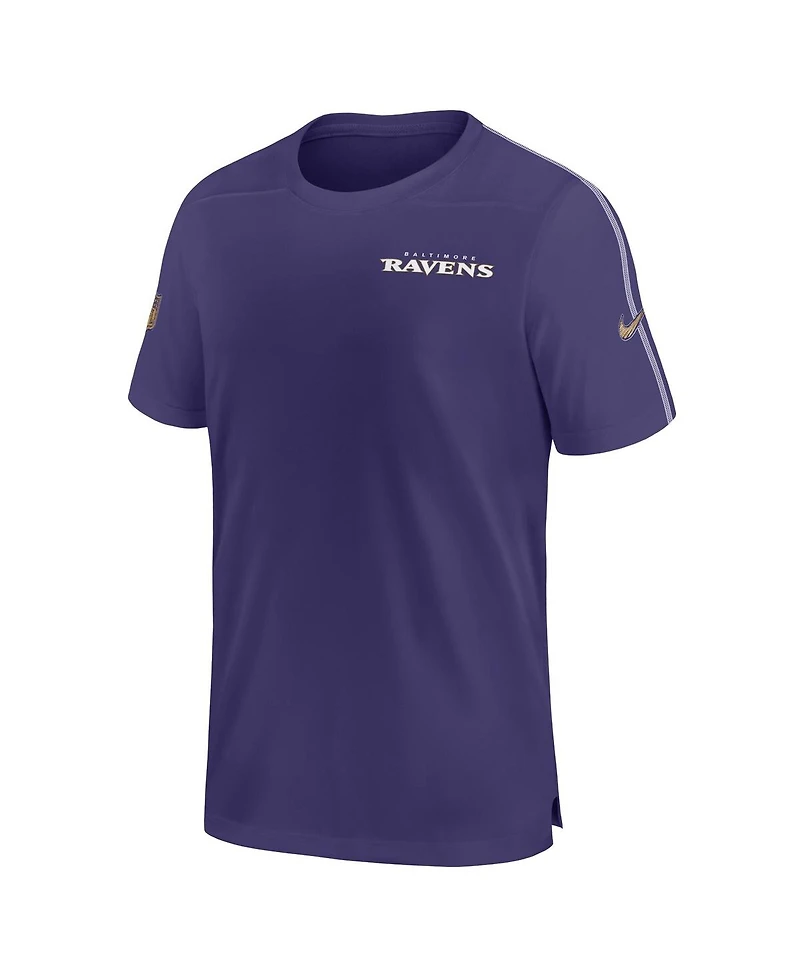Nike Men's Purple Baltimore Ravens 2024 Sideline Coach Uv Performance T-Shirt