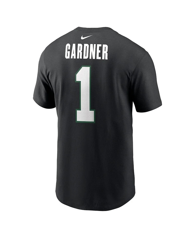 Nike Men's Ahmad Sauce Gardner Black New York Jets Name Number T-Shirt