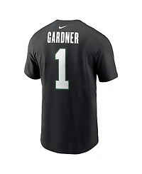 Nike Men's Ahmad Sauce Gardner Black New York Jets Name Number T-Shirt