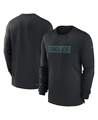 Nike Men's Black Philadelphia Eagles Sideline Player Performance Long Sleeve T-Shirt