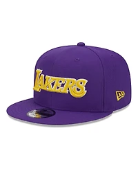 New Era Men's Purple Los Angeles Lakers Side Logo 9FIFTY Snapback Hat