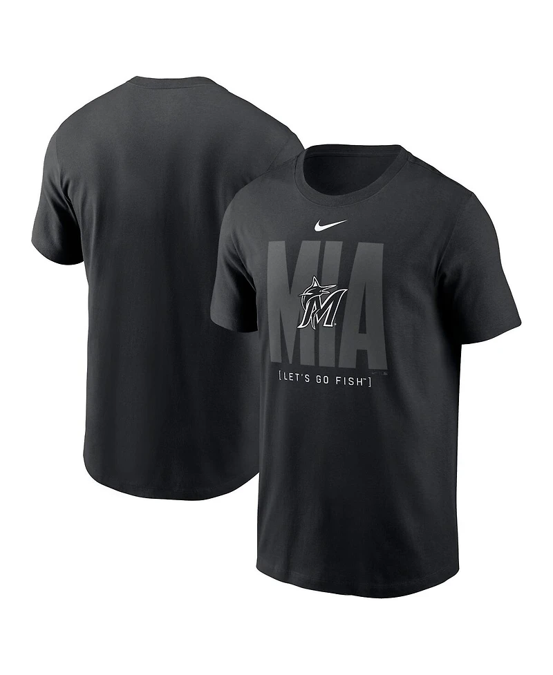 Nike Men's Black Miami Marlins Fashion Local T-Shirt