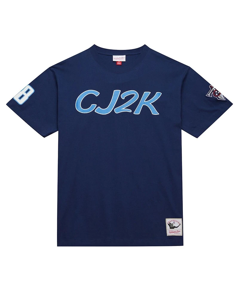 Mitchell & Ness Men's Chris Johnson Navy Tennessee Titans Retired Player Nickname T-Shirt