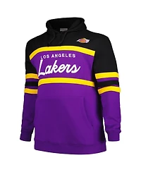 Mitchell & Ness Men's Black/Purple Los Angeles Lakers Big Tall Hardwood Classics Head Coach Pullover Hoodie