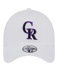 New Era Men's White Colorado Rockies Tc A-Frame 9FORTY Adjustable Hat