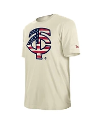 New Era Men's Cream Minnesota Twins Americana Flag Fill T-Shirt