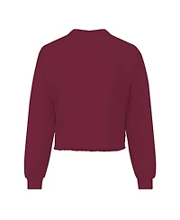 Spirit Jersey Women's Garnet Florida State Seminoles Slouchy Cropped Long Sleeve T-Shirt