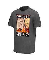 Philcos Men's Black Britney Spears Fire Washed Graphic T-Shirt
