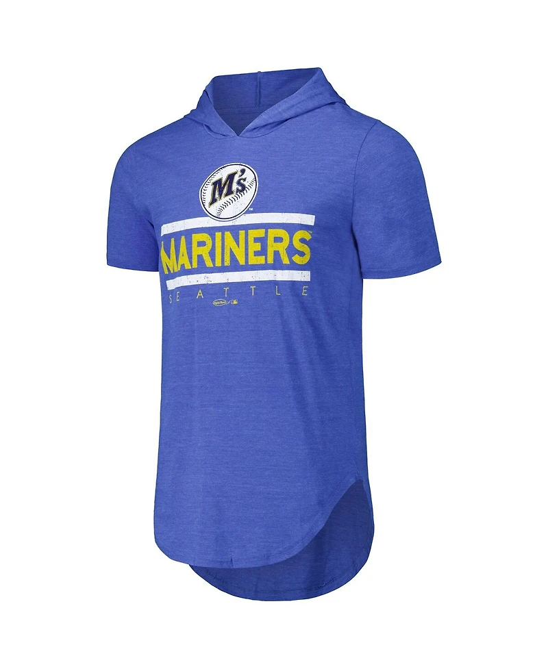 Majestic Men's Royal Seattle Mariners Tri-Blend Hoodie T-Shirt